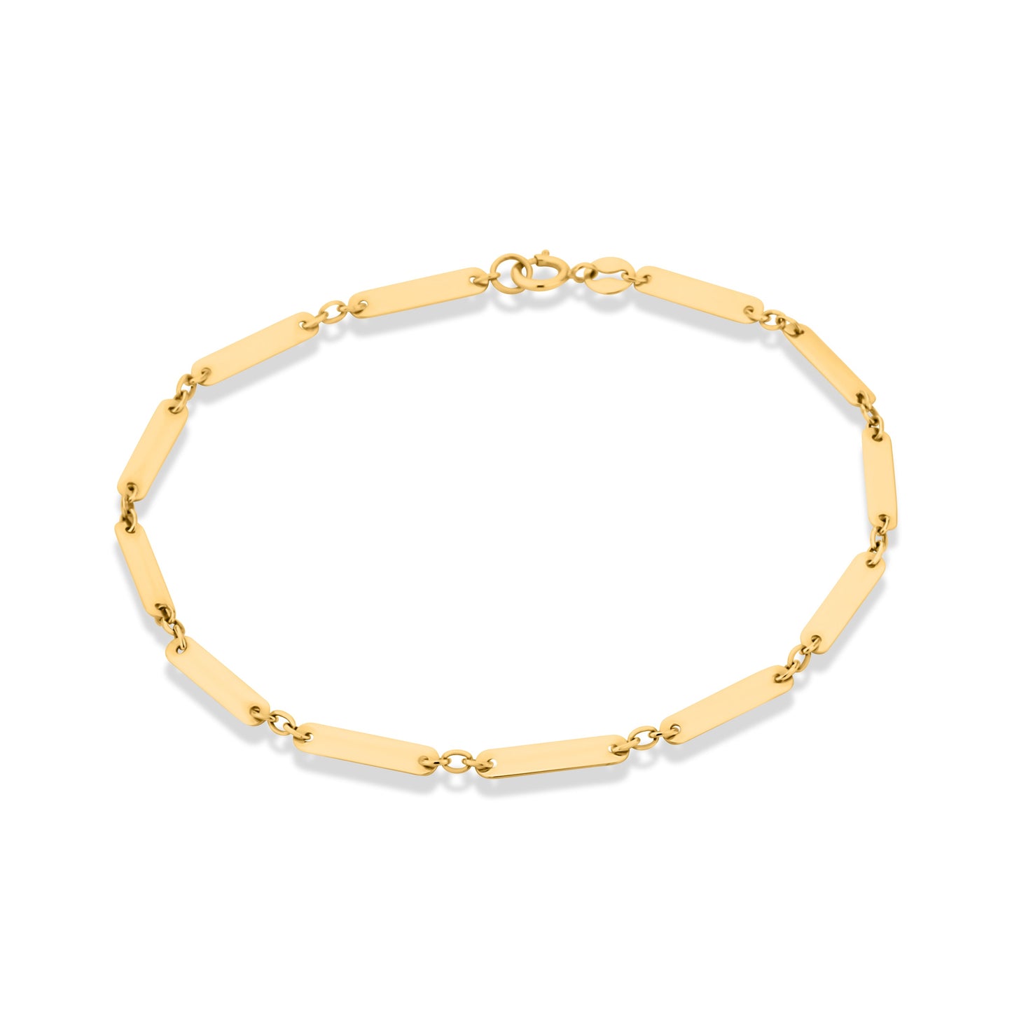 FLAT CHAIN BRACELET IN 14KT YELLOW GOLD, 19 CM LONG