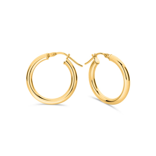 18KT YELLOW GOLD HOOP EARRINGS