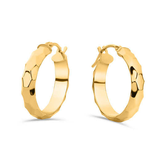 18KT YELLOW GOLD HOOP EARRINGS