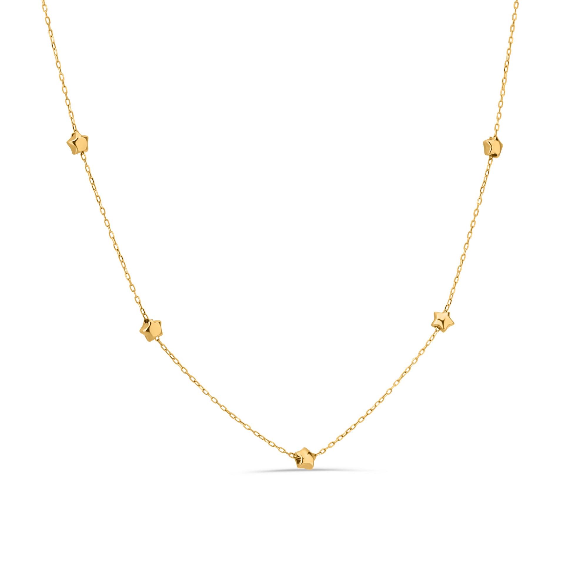 GIOVE MIO NECKLACE WITH BEADS Necklace with little star beads IN 14KT YELLOW GOLD, 40 CM + 2.5 CM LONG EXTENSION