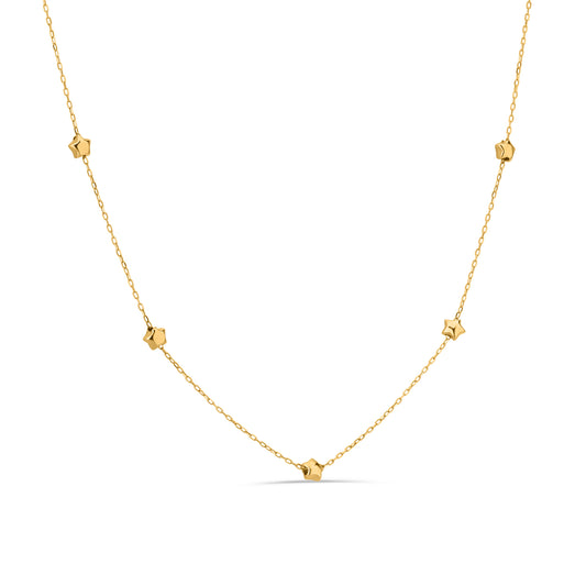 GIOVE MIO NECKLACE WITH BEADS Necklace with little star beads IN 14KT YELLOW GOLD, 40 CM + 2.5 CM LONG EXTENSION
