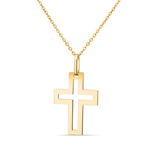 GIOVE MIO Cadena con Dije de Cruz en Oro Amarillo de 14Kt. Oro 14Kt / Amarillo / 10X13MM