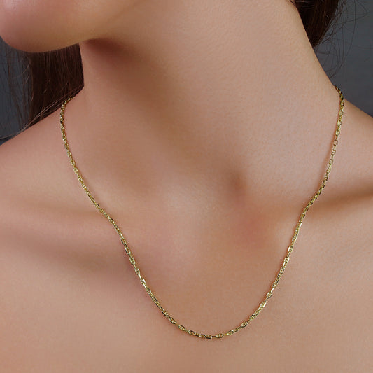 GIOVE MIO SAILOR CHAIN NECKLACE IN 14KT YELLOW GOLD, 50 CM LONG