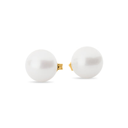 GIOVE MIO Studs en Oro Amarillo de 14Kt con Perlas Cultivadas Akoya. Oro 14Kt / Amarillo / 12MM