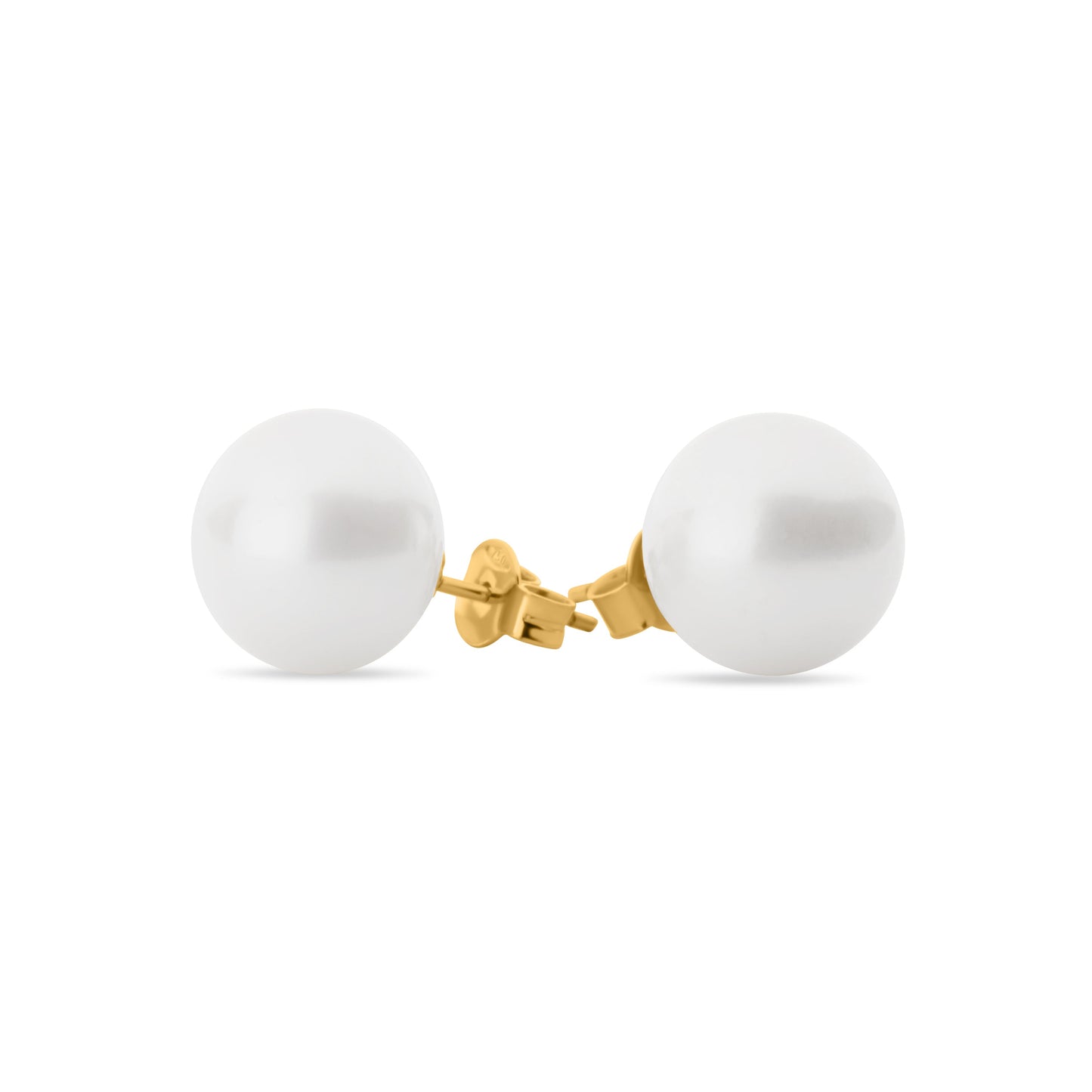 GIOVE MIO Studs en Oro Amarillo de 14Kt con Perlas Cultivadas Akoya. Oro 14Kt / Amarillo / 12MM