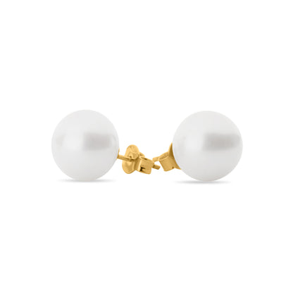GIOVE MIO Studs en Oro Amarillo de 14Kt con Perlas Cultivadas Akoya. Oro 14Kt / Amarillo / 12MM
