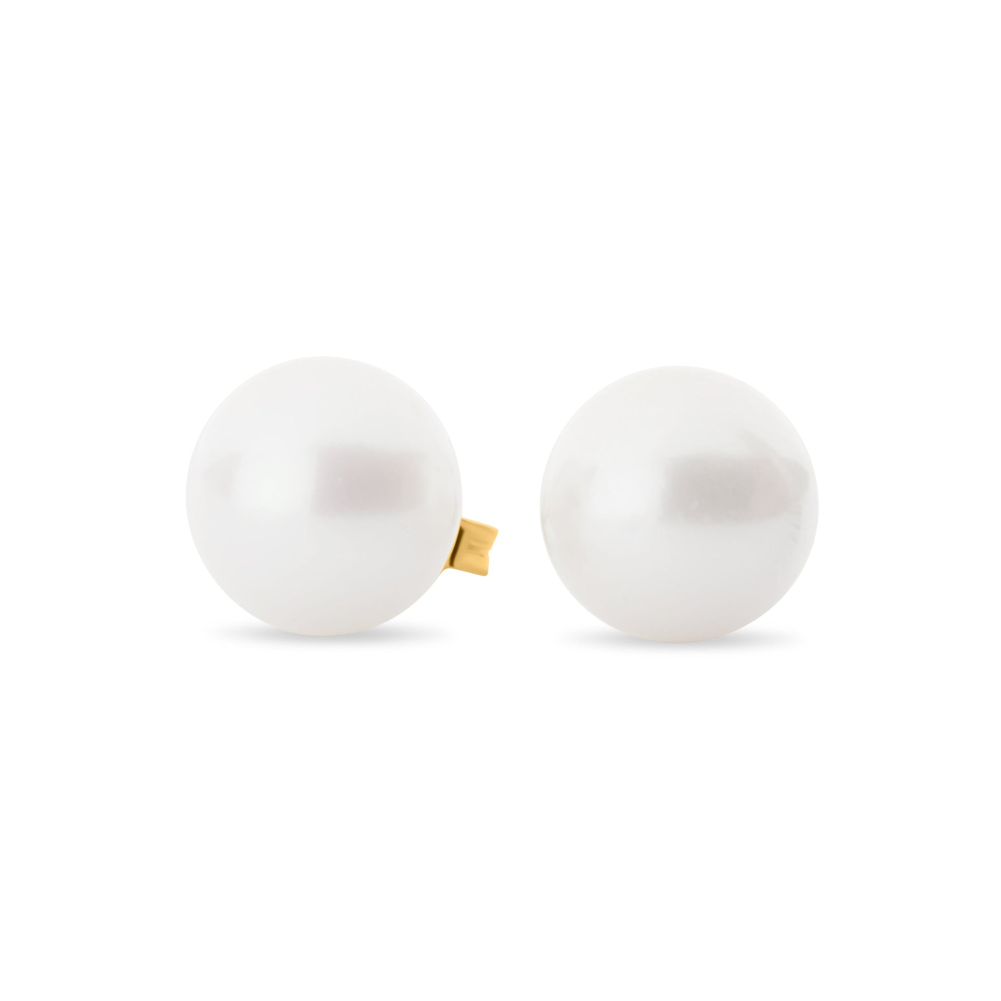 GIOVE MIO Studs en Oro Amarillo de 14Kt con Perlas Cultivadas Akoya. Oro 14Kt / Amarillo / 12MM