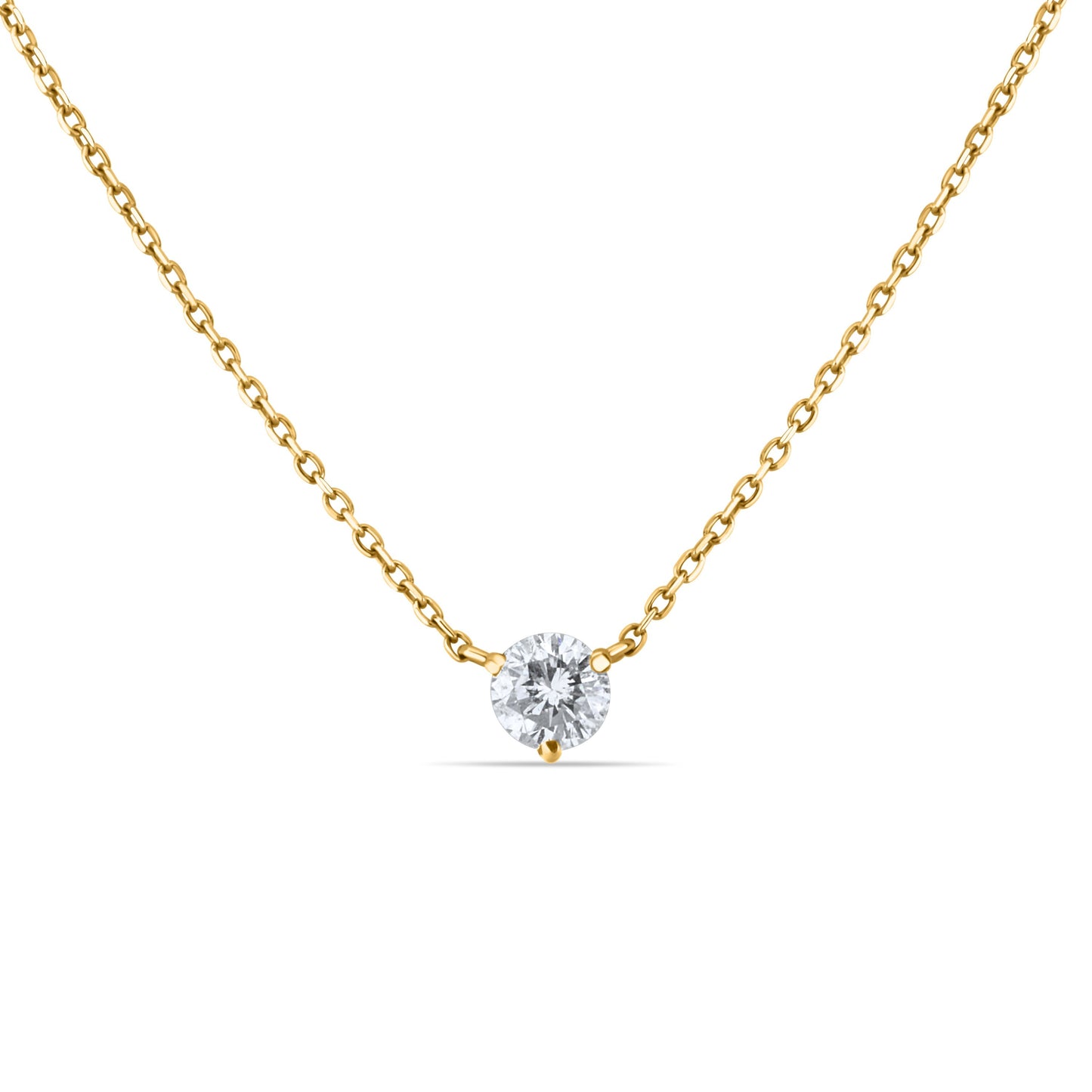 GIOVE MIO Cadena con Dancing Diamond en Oro Amarillo de 14Kt con Diamante Natural. Oro 14Kt / Amarillo / 4.5MM