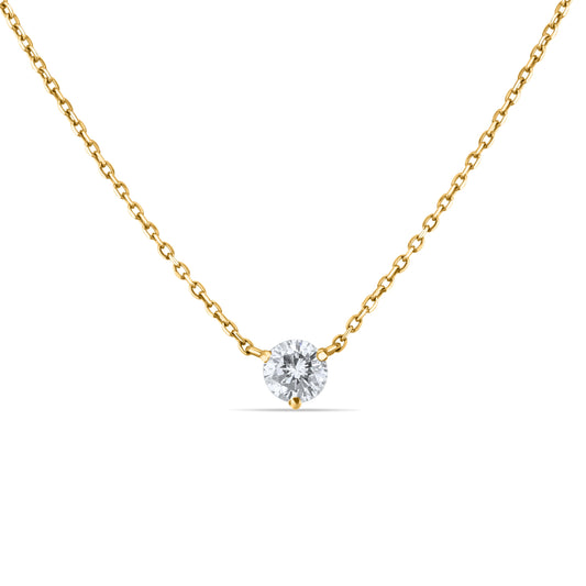 CHAIN NECKLACE WITH CHARM IN 14KT YELLOW GOLD, WITH 0.5CT NATURAL DIAMOND.