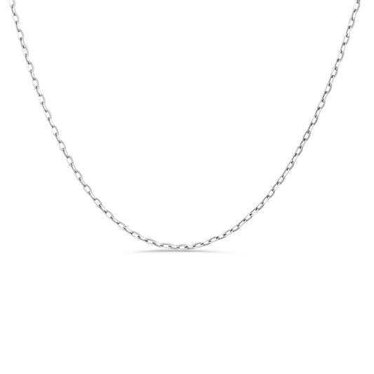 CABLE CHAIN NECKLACE IN 14KT WHITE GOLD, 45 LONG