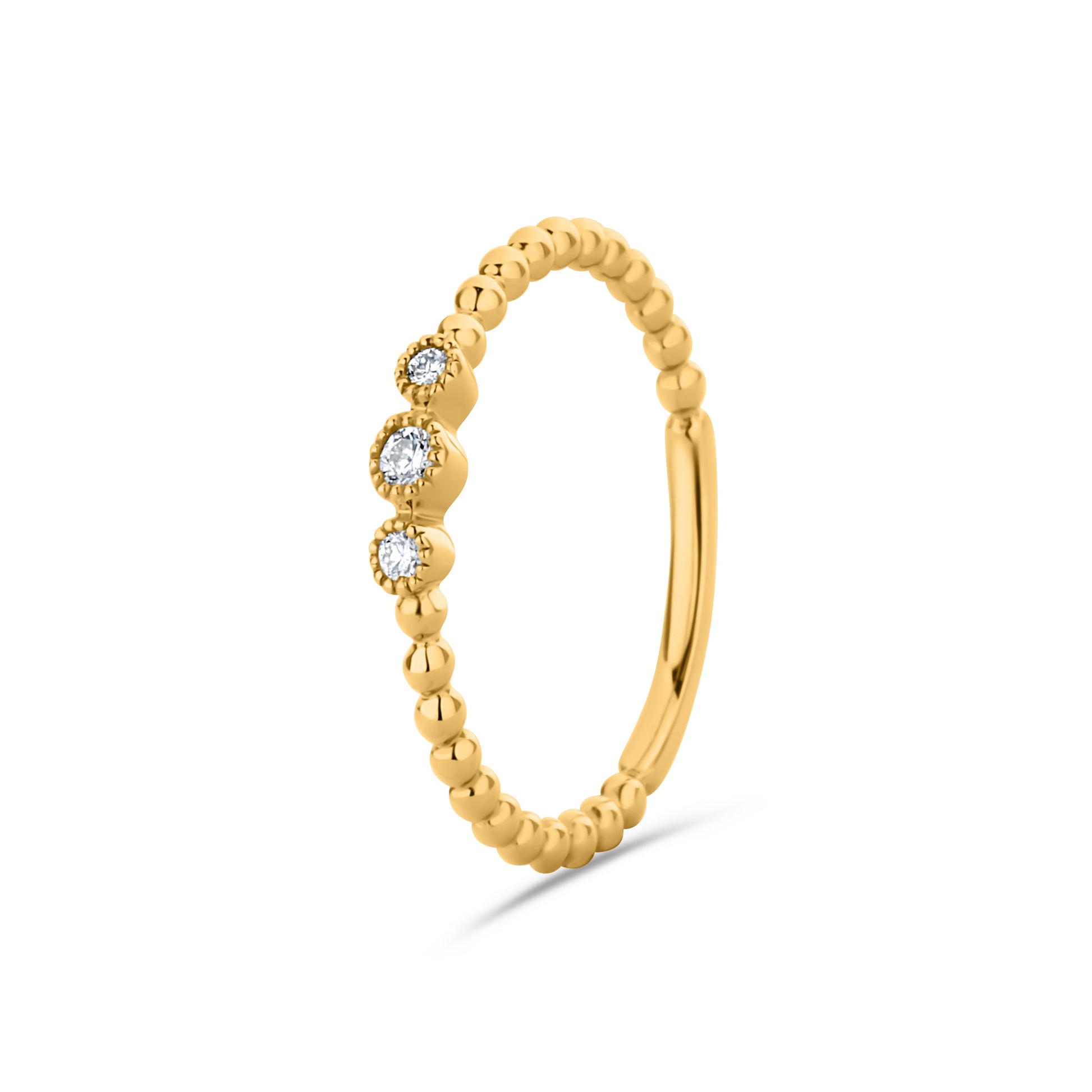 GIOVE MIO: ¡Brilla en tu gran día con nuestro anillo trilogy en oro amarillo de 14kt! Con 3 deslumbrantes diamantes naturales, este anillo en talla US 6 es el complemento perfecto para cualquier ocasión especial. ¡Destaca con estilo y elegancia! ORO 14KT / AMARILLO