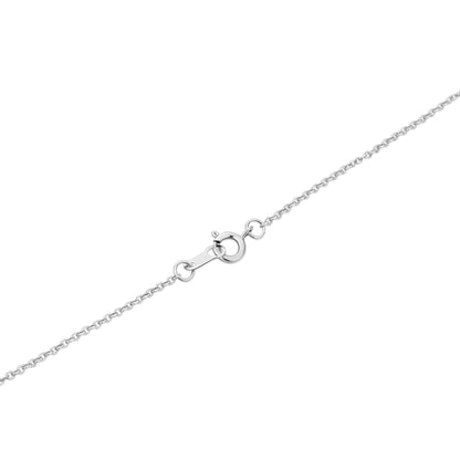 GIOVE MIO Cadena con Dije de con y Gota en Oro Blanco de 14Kt con Diamantes Naturales. Oro 14Kt / Blanco / 6.25X9MM