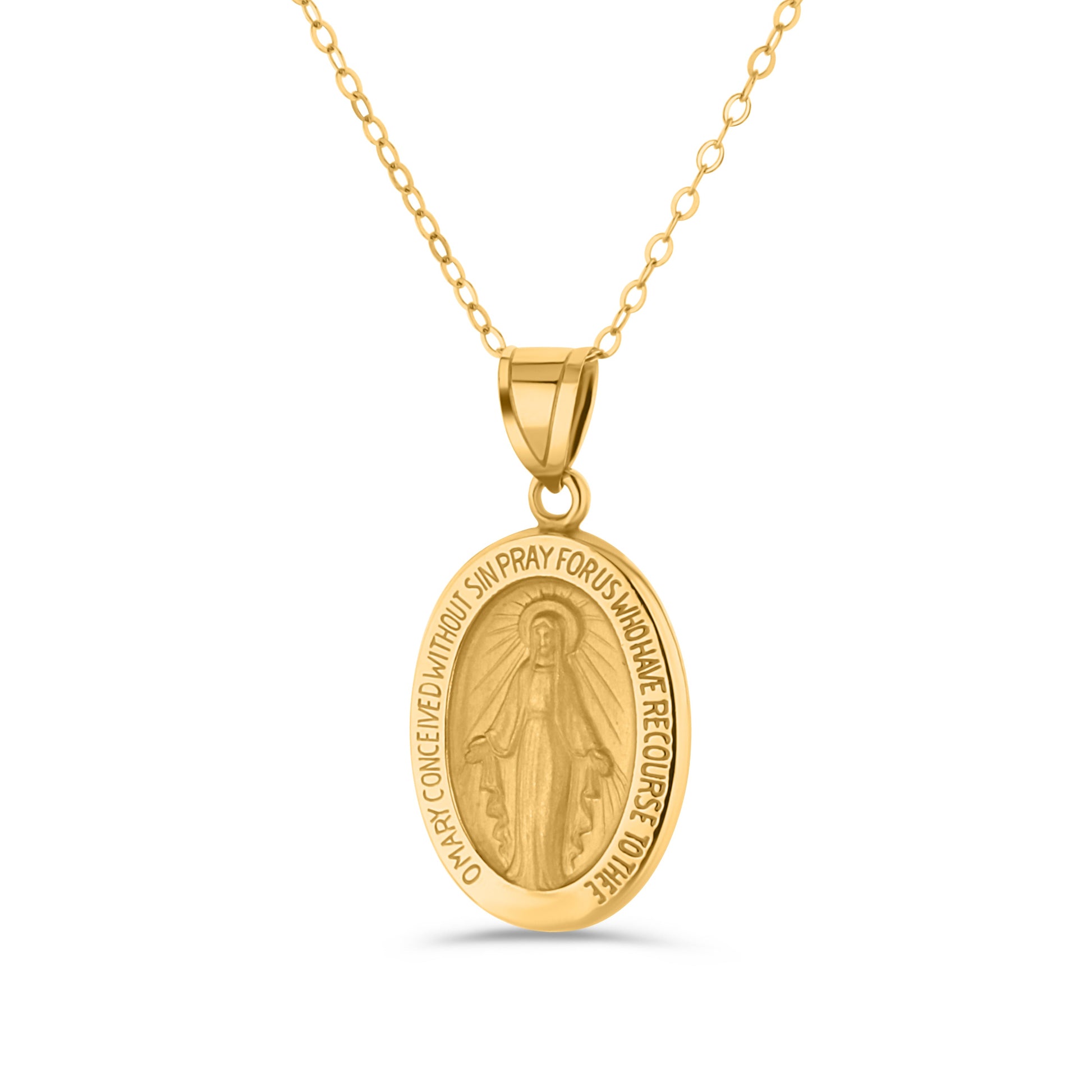GIOVE MIO: Medalla Virgen Milagrosa en Oro Amarillo 14kt - Protección y elegancia en una joya única. ¡Hazla tuya ahora! ORO 14KT / AMARILLO / 5.80 X 5.77 X 3.60 MM
