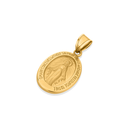 GIOVE MIO: Medalla Virgen Milagrosa en Oro Amarillo 14kt - Protección y elegancia en una joya única. ¡Hazla tuya ahora! ORO 14KT / AMARILLO / 5.80 X 5.77 X 3.60 MM