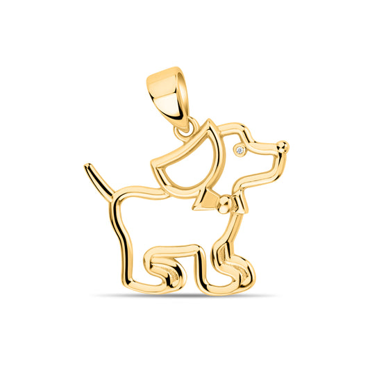GIOVE MIO: Exclusivo dije de perrito en oro amarillo de 18kt ¡Haz brillar tu estilo con elegancia y distinción! ORO 18KT / AMARILLO / 5.80 X 5.77 X 3.60 MM
