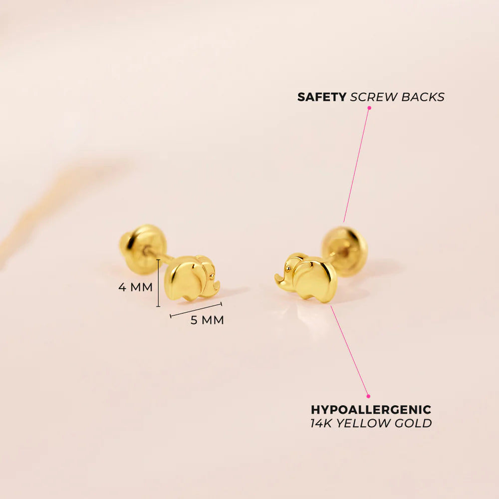 GIOVE MIO: Aretes de Bebé Oro Amarillo 14kt para Momentos Especiales. ¡Haz que los primeros recuerdos de tu pequeño brillen! Adorables aretes con cierre de seguridad. ¡Perfectos para regalar! ¡Haz que cada momento sea inolvidable con GIOVE MIO! ORO 14KT / AMARILLO / 5.80 X 5.77 X 3.60 MM