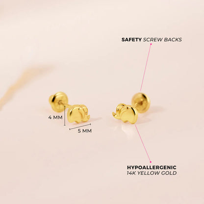 GIOVE MIO: Aretes de Bebé Oro Amarillo 14kt para Momentos Especiales. ¡Haz que los primeros recuerdos de tu pequeño brillen! Adorables aretes con cierre de seguridad. ¡Perfectos para regalar! ¡Haz que cada momento sea inolvidable con GIOVE MIO! ORO 14KT / AMARILLO / 5.80 X 5.77 X 3.60 MM