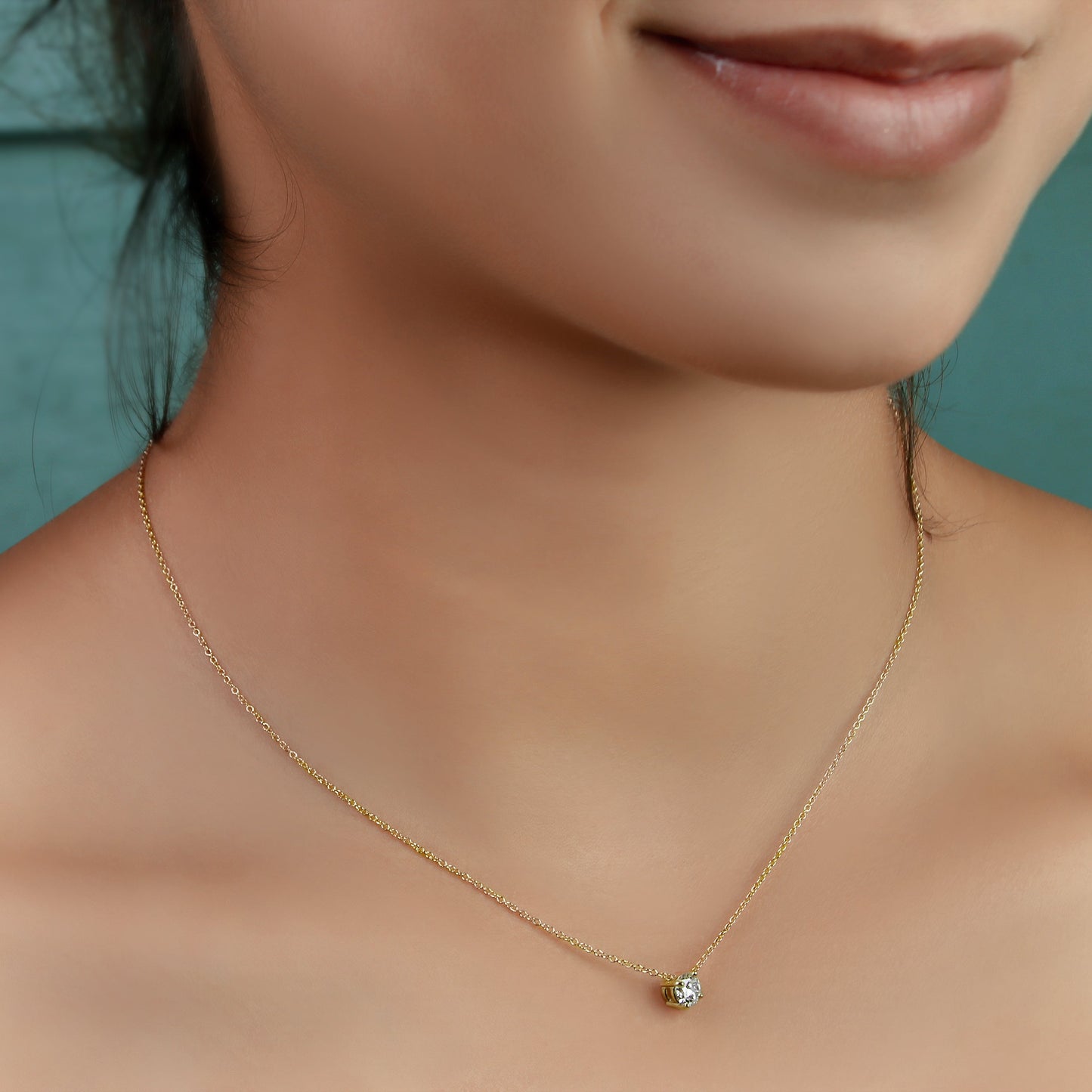 GIOVE MIO Cadena con Dancing Diamond en Oro Amarillo de 14Kt con Diamante Creado en Laboratorio. Oro 14Kt / Amarillo / 5MM