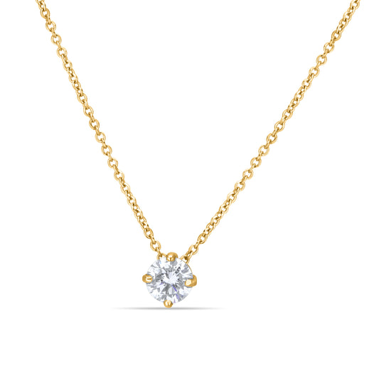 GIOVE MIO NECKLACE IN 14KT YELLOW GOLD WITH LAB-CREATED ROUND DIAMOND PENDANT 0.55CT – 45 CM IN LENGTH