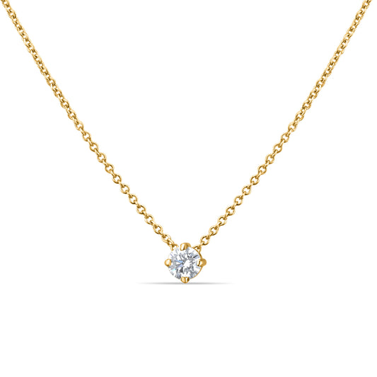 GIOVE MIO NECKLACE IN 14KT YELLOW GOLD WITH LAB-CREATED ROUND DIAMOND PENDANT 0.28CT – 45 CM IN LENGTH