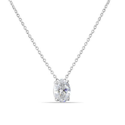 GIOVE MIO Cadena con Dancing Diamond en Oro Blanco de 14Kt con Diamante Creado en Laboratorio. Oro 14Kt / Blanco / 5.8X7.8MM