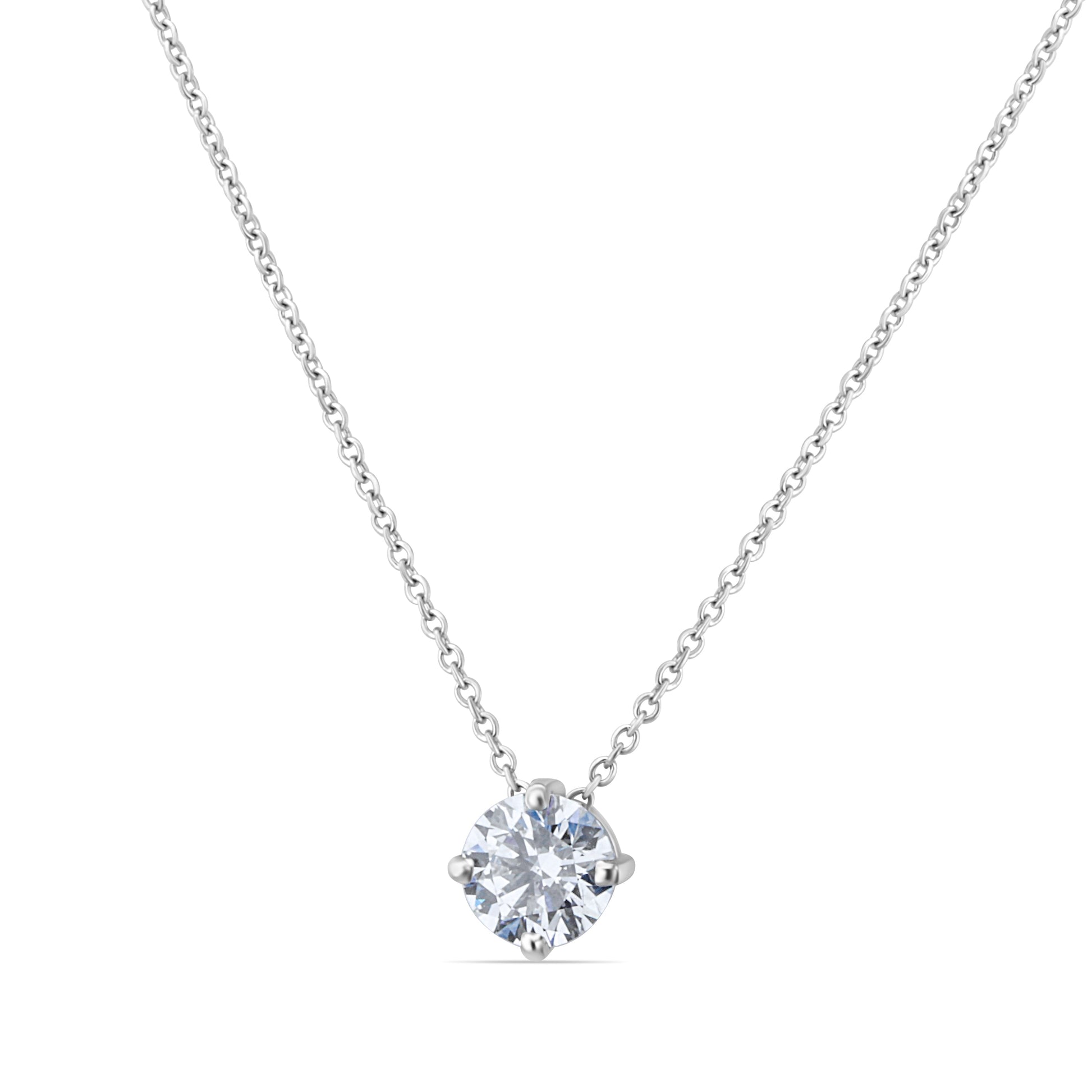 GIOVE MIO Cadena con Dancing Diamond en Oro Blanco de 14Kt con Diamante Creado en Laboratorio. Oro 14Kt / Blanco / 6MM