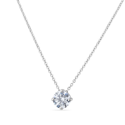 GIOVE MIO Cadena con Dancing Diamond en Oro Blanco de 14Kt con Diamante Creado en Laboratorio. Oro 14Kt / Blanco / 6MM