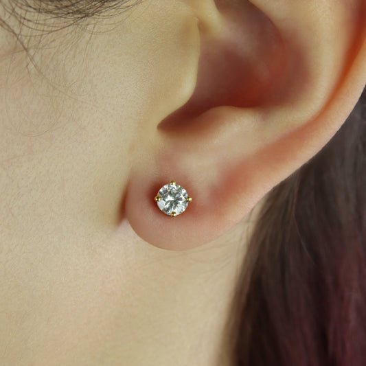 GIOVE MIO STUD EARRINGS IN 14KT YELLOW GOLD WITH LAB-CREATED ROUND DIAMONDS 1.09CT