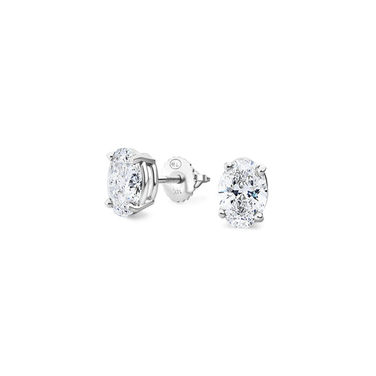 GIOVE MIO Studs en Oro Blanco de 14Kt con Diamante Creado en Laboratorio. Oro 14Kt / Blanco / 5.7X8MM