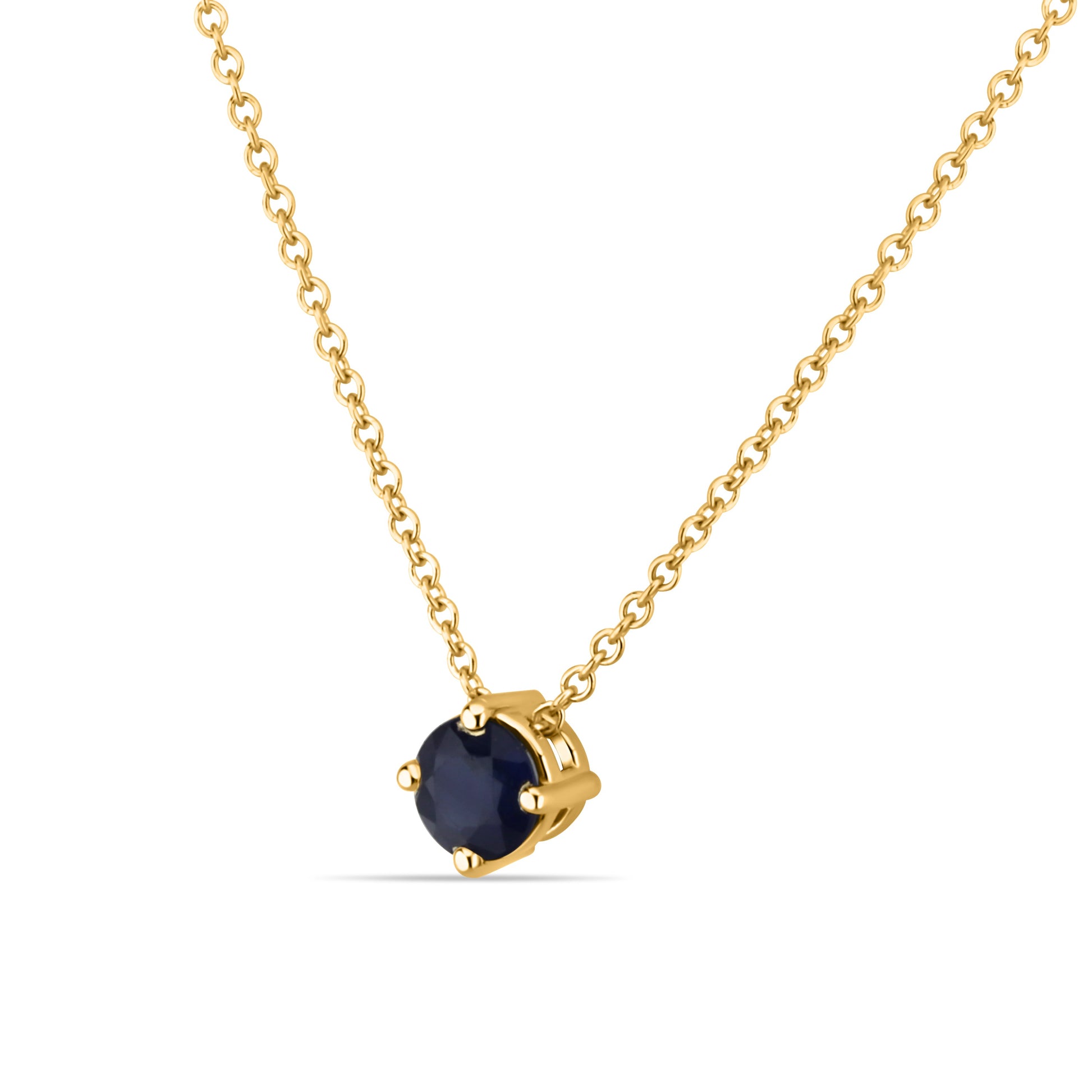 GIOVE MIO NECKLACE IN 14KT YELLOW GOLD WITH ROUND BLUE SAPPHIRE PENDANT 1.00CT – 45 CM IN LENGTH