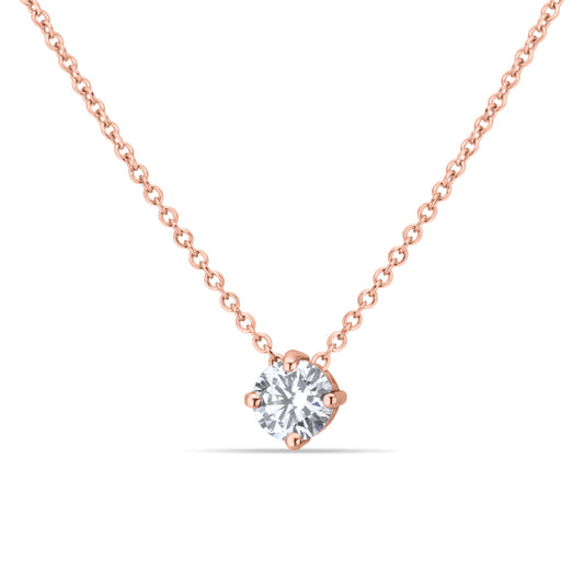 GIOVE MIO NECKLACE IN 14KT ROSE GOLD WITH LAB-CREATED ROUND DIAMOND PENDANT 0.44CT – 45 CM IN LENGTH