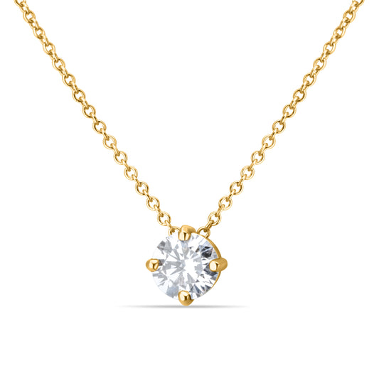 GIOVE MIO NECKLACE IN 14KT YELLOW GOLD WITH LAB-CREATED ROUND DIAMOND PENDANT 0.72CT – 45 CM IN LENGTH