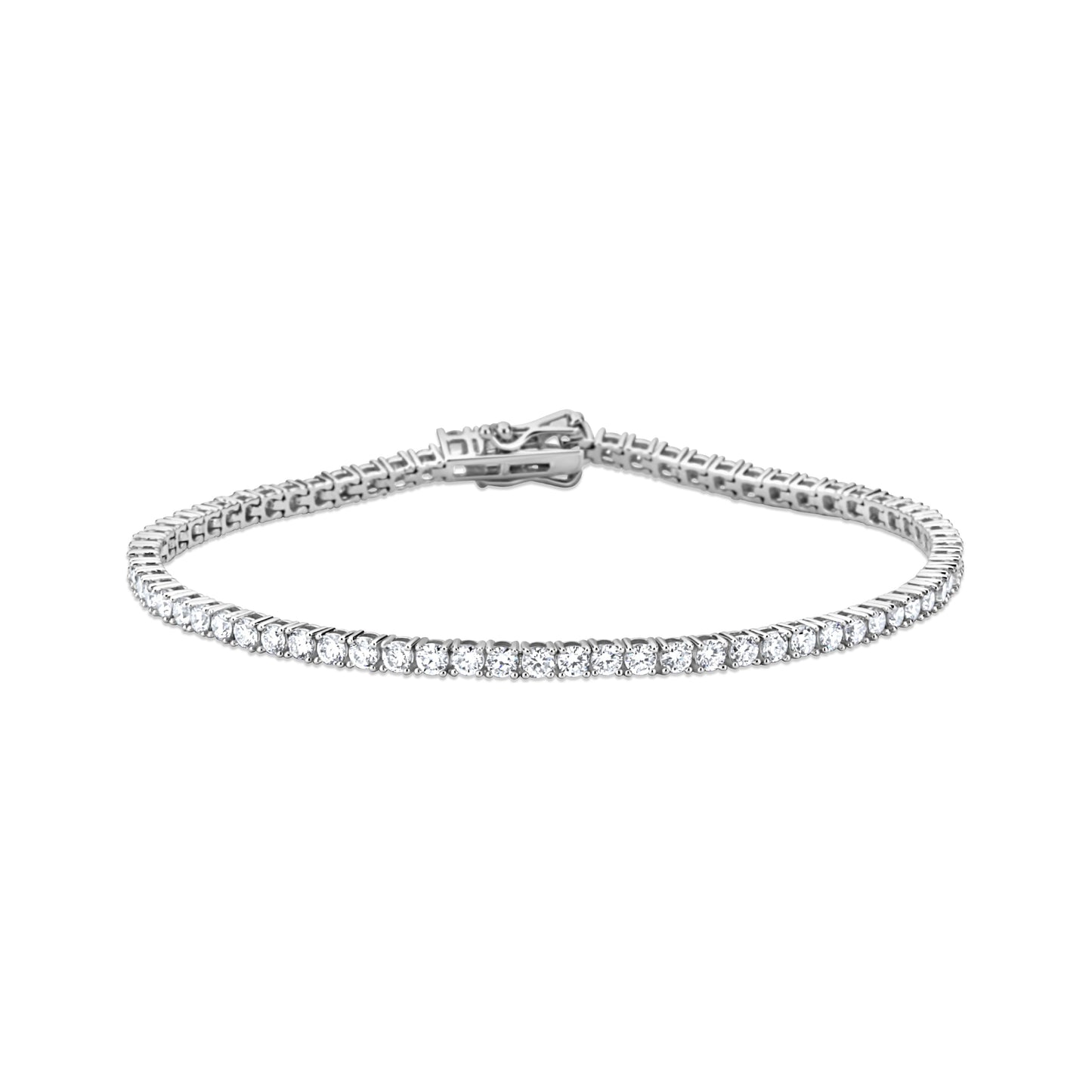 GIOVE MIO Pulsera Tennis en Oro Blanco de 14Kt con Diamante Creado en Laboratorio. Oro 14Kt / Blanco