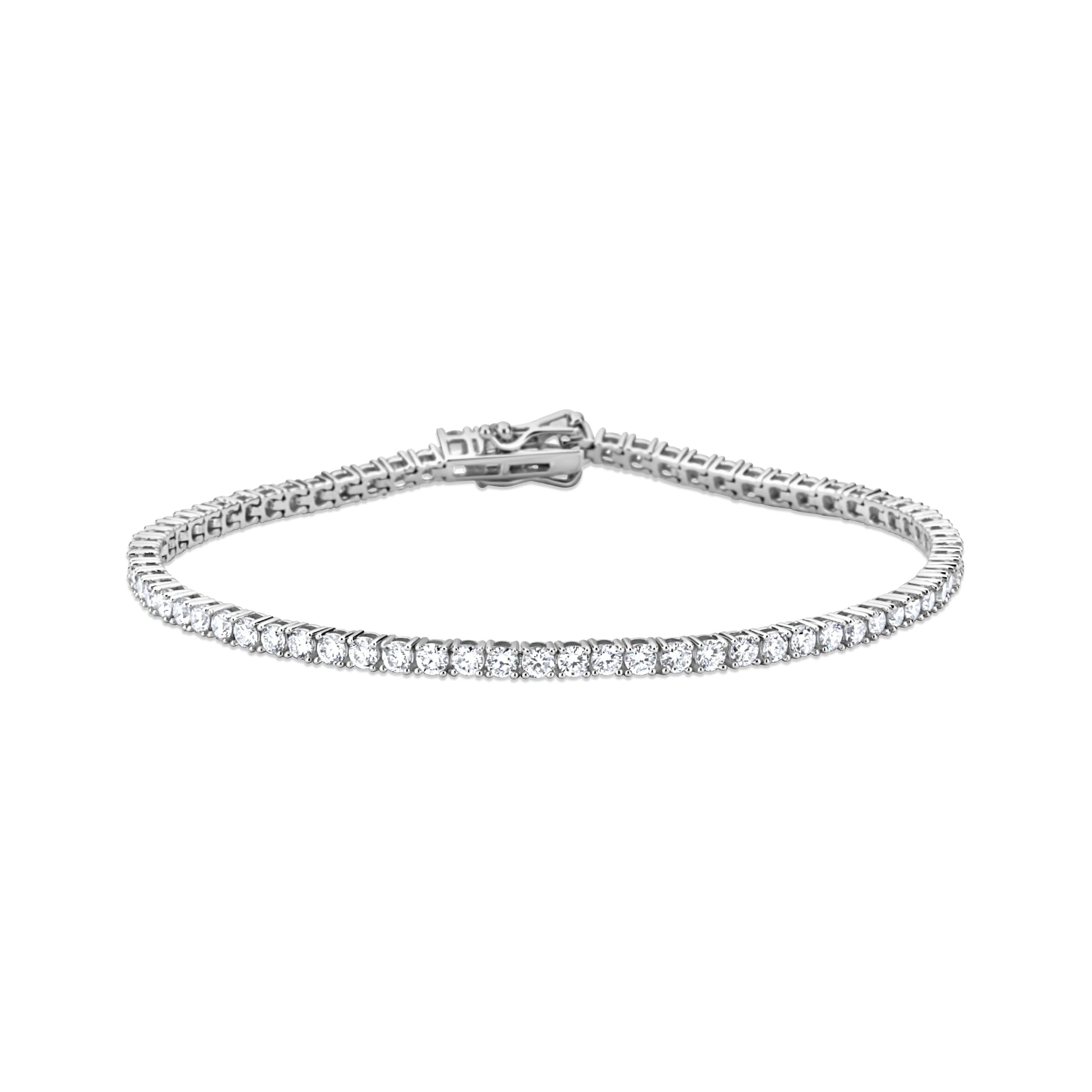 GIOVE MIO Pulsera Tennis en Oro Blanco de 14Kt con Diamante Creado en Laboratorio. Oro 14Kt / Blanco