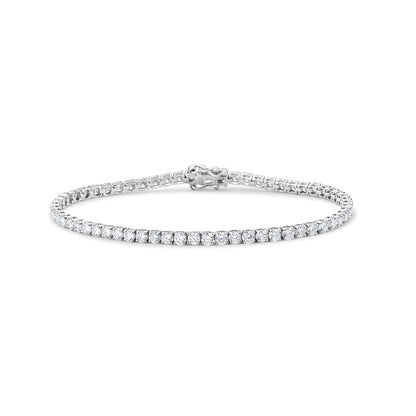GIOVE MIO Pulsera Tennis en Oro Blanco de 14Kt con Diamante Creado en Laboratorio. Oro 14Kt / Blanco