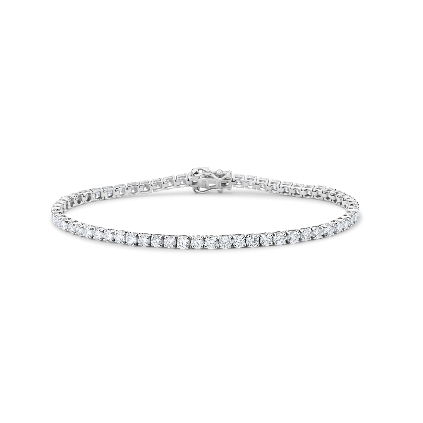 GIOVE MIO 14KT WHITE GOLD TENNIS BRACELET WITH 5CT LAB-CREATED ROUND DIAMONDS