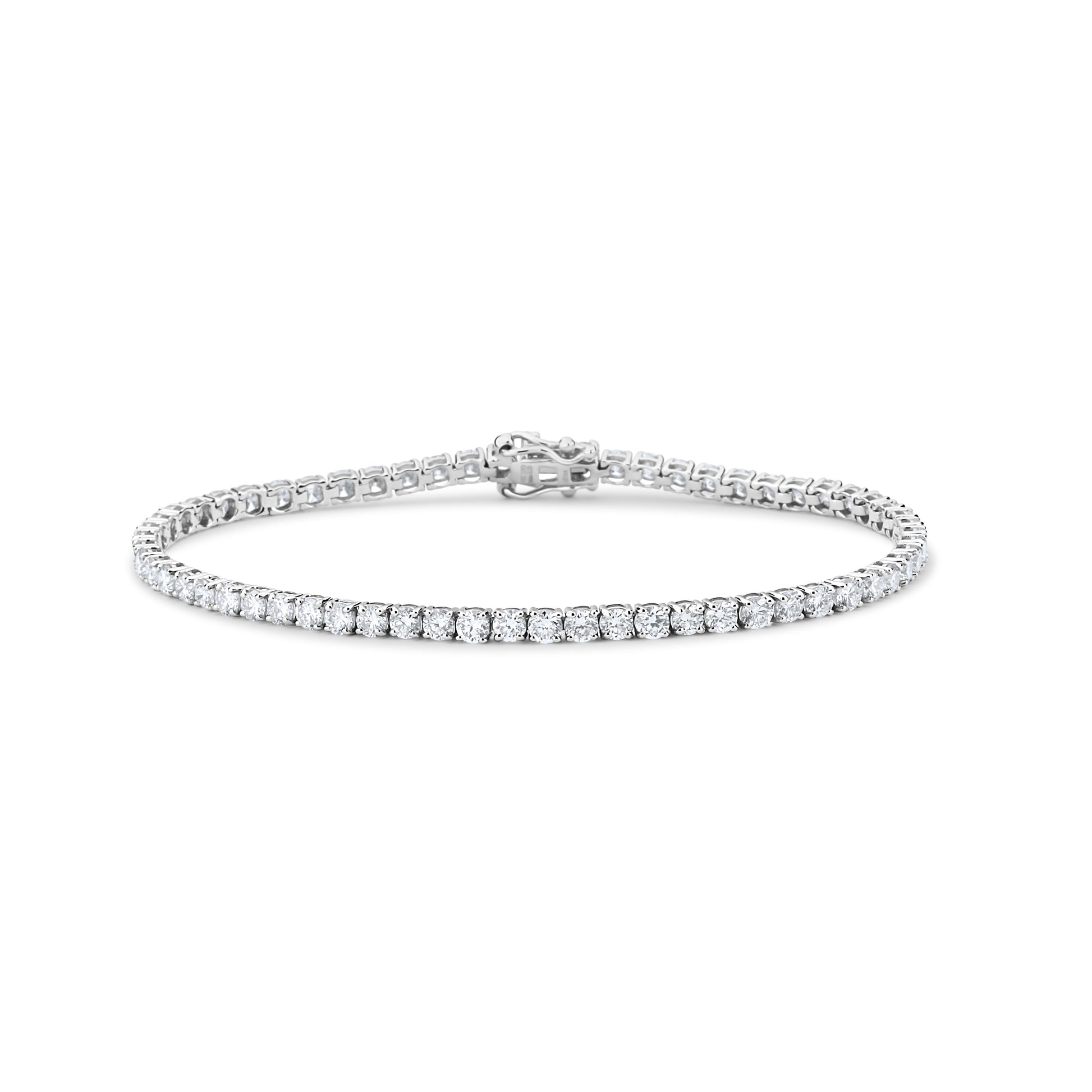 GIOVE MIO 14KT WHITE GOLD TENNIS BRACELET WITH 5CT LAB-CREATED ROUND DIAMONDS