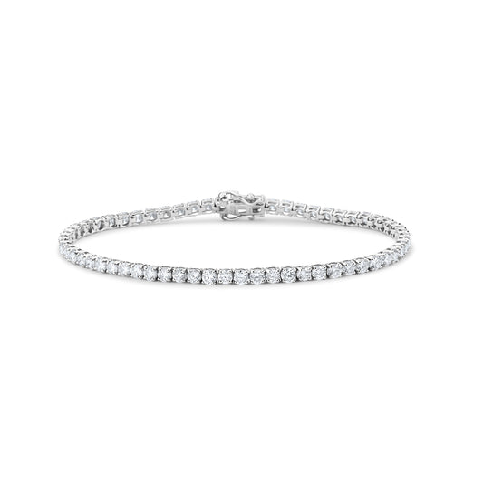 GIOVE MIO 14KT WHITE GOLD TENNIS BRACELET WITH 5CT LAB-CREATED ROUND DIAMONDS