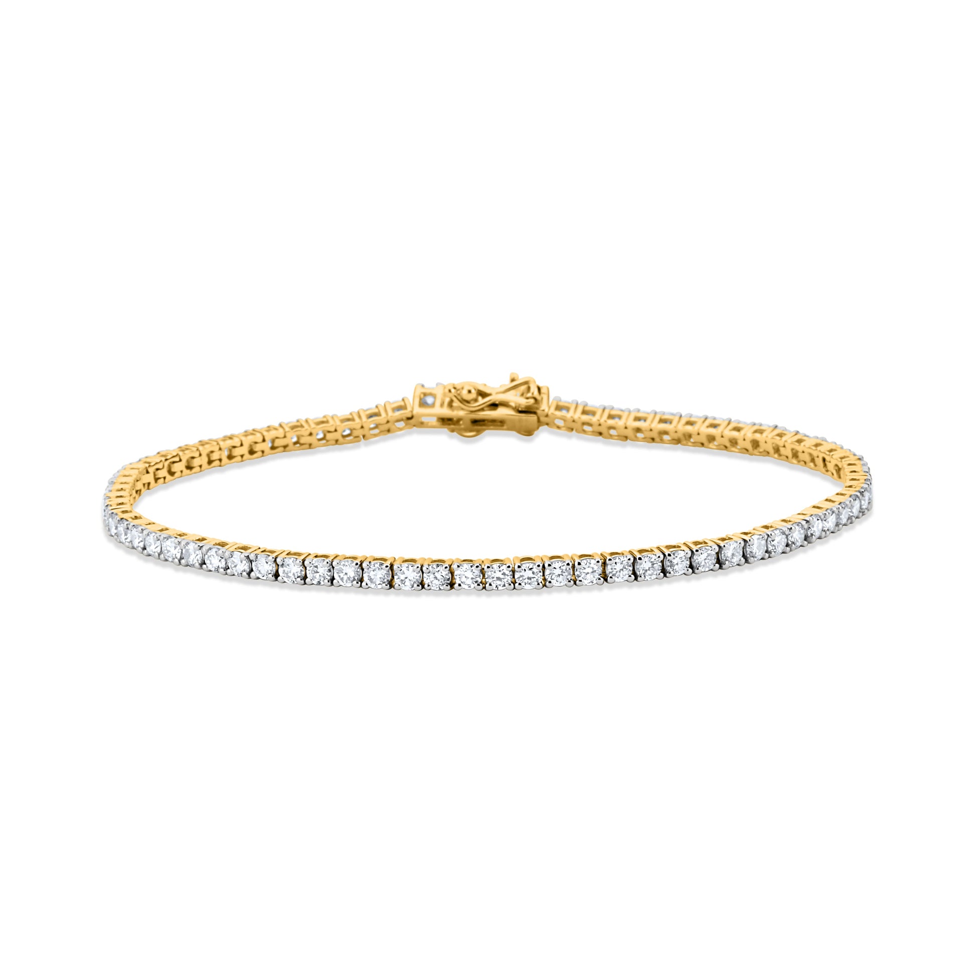 GIOVE MIO 14KT YELLOW GOLD TENNIS BRACELET WITH 3.01CT LAB-CREATED PEAR DIAMONDS