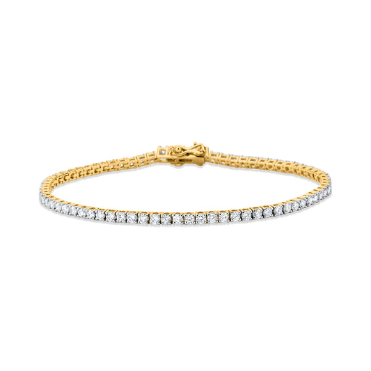 GIOVE MIO 14KT YELLOW GOLD TENNIS BRACELET WITH 3.01CT LAB-CREATED PEAR DIAMONDS