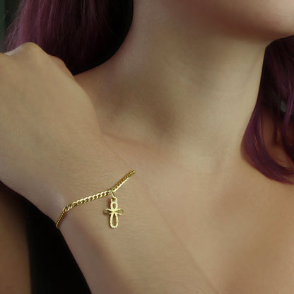 GIOVE MIO Dije de Cruz en Oro Amarillo de 18Kt. Oro 18Kt / Amarillo / 15.7X9.7MM