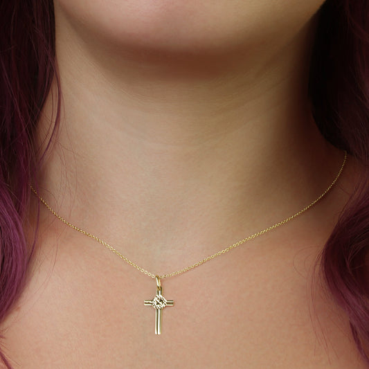 GIOVE MIO: 18kt Yellow Gold Cross for Divine Protection and Blessings. Show off your faith with style and elegance!