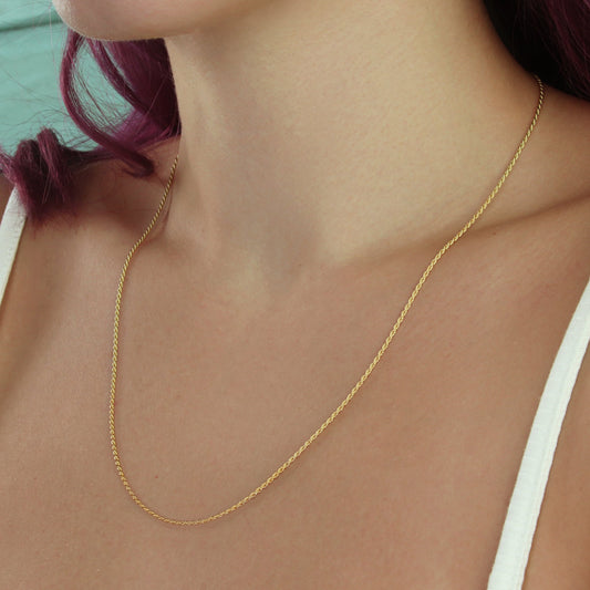 GIOVE MIO: 18kt Yellow Gold Rope Chain Necklace - 50 CM - Reasa Clasp. Add a touch of elegance to your look! Get yours now and shine like never before!