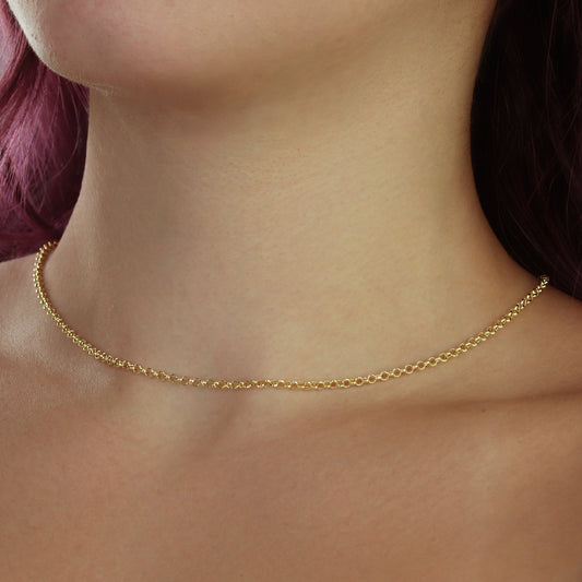 GIOVE MIO: Exclusive 18kt Yellow Gold Necklace with 45 CM Rolo Chain and Lobster Clasp - Add a touch of elegance to your look with this unique and sophisticated necklace! Get yours now and stand out on any occasion! Don't miss out!