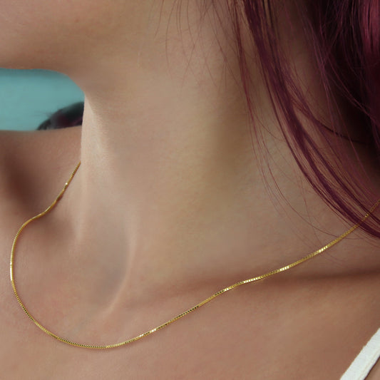 GIOVE MIO: Venetian chain necklace in 18kt yellow gold - Elegance and style in every detail. Shine bright with this 45 CM necklace with a spring ring clasp!