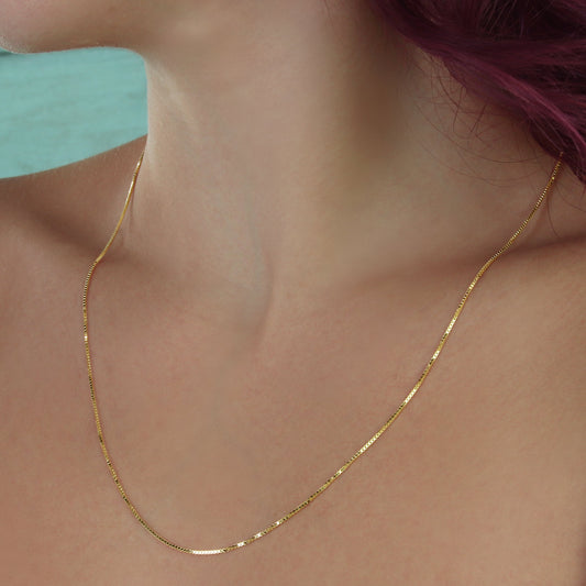 GIOVE MIO: Venetian chain necklace in 18kt yellow gold - Elegance and distinction in every detail! Dare to shine with this 50 CM necklace with a spring ring clasp! Make it yours now!