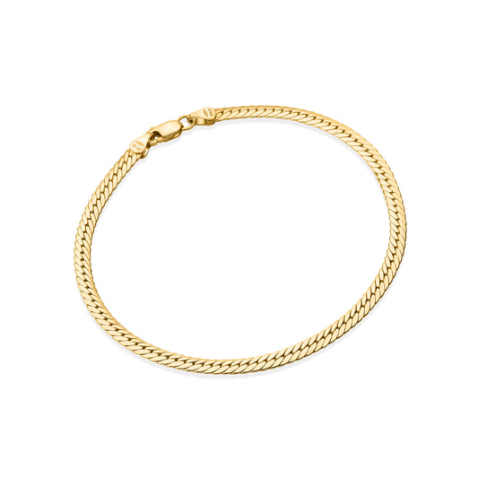GIOVE MIO: 18kt Yellow Gold Snake Chain Bracelet - Add a touch of elegance to your look with this 19 CM bracelet! Get yours now and dazzle with style!