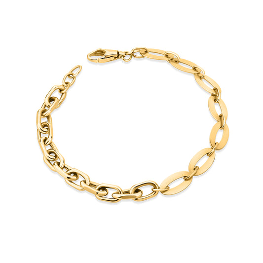 GIOVE MIO: 18kt Yellow Gold Chain - Enhance your style with this elegant 19cm chain with a lobster clasp! Make it yours today and shine with sophistication!
