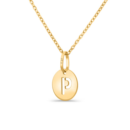 GIOVE MIO Cadena con Inicial P en Oro Amarillo de 14Kt. Oro 14Kt / Amarillo / 8MM
