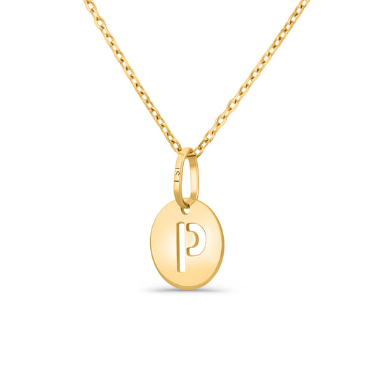 GIOVE MIO Cadena con Inicial P en Oro Amarillo de 14Kt. Oro 14Kt / Amarillo / 8MM